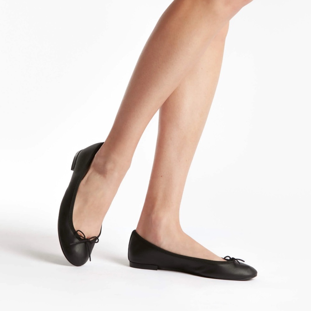 Repetto Black Ballet Flats with Bow - Picture 2 of 8